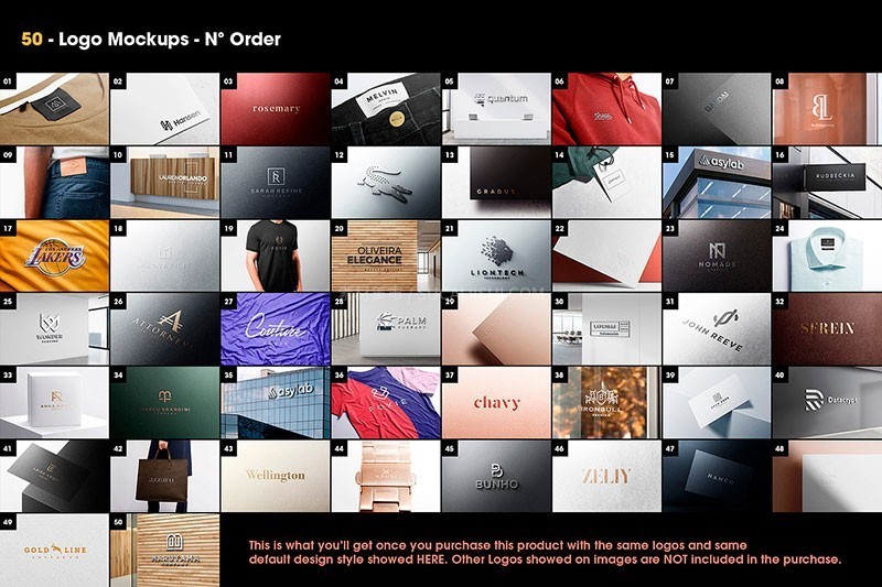 50个服装品牌LOGO设计展示样机模板